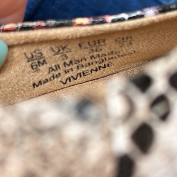 Naturalizer Vivienne Snake Print Python Neutral Leather Ballet Flats Women's 6 - Picture 7 of 8